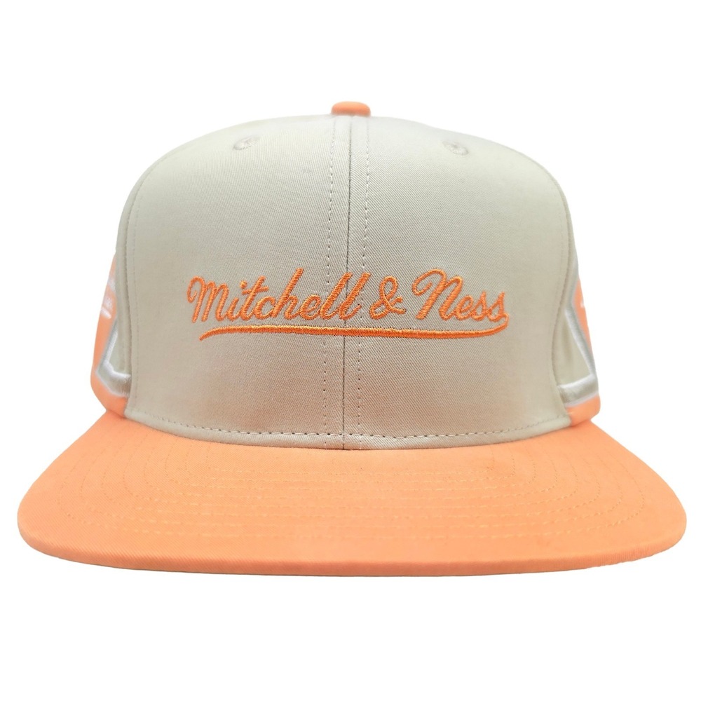 Mitchell & Ness Snapback Hat Cap Side‎ Diamond Cut & Sew Art Cream Peach New